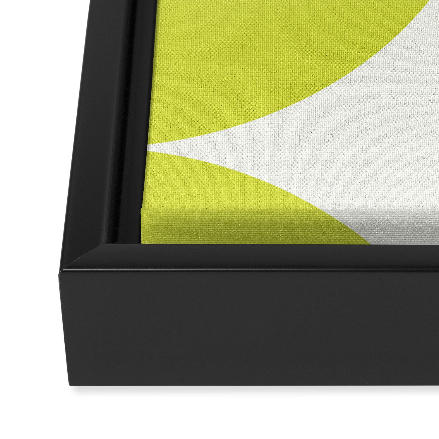 Bauhaus Mid Century Modern Geometric III Lime Green Framed Canvas Print Gallery Image 3