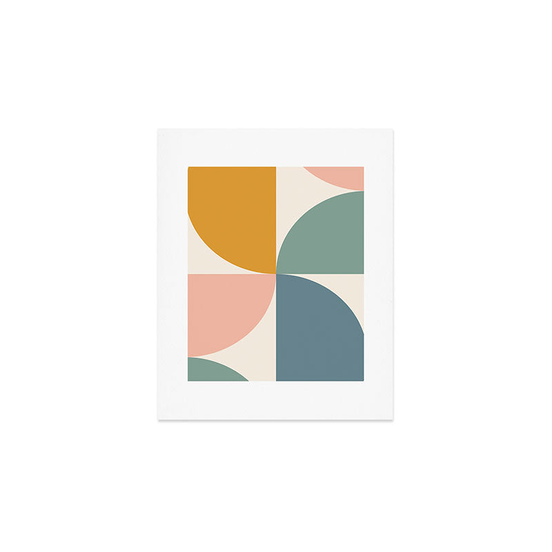 Bauhaus Mid Century Modern Geometric II Natural Pastel Art Print Gallery Image 1