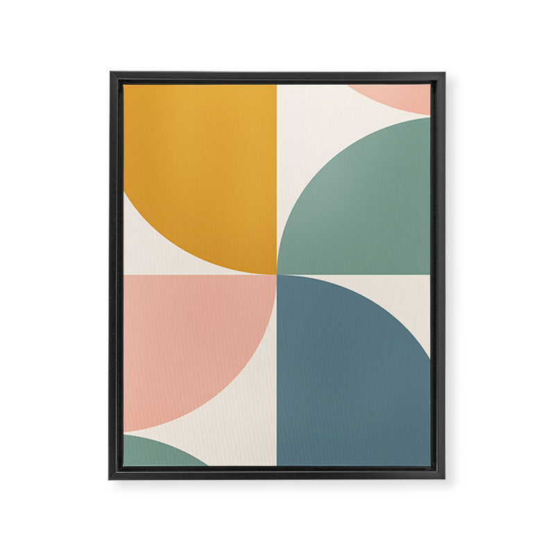 Bauhaus Mid Century Modern Geometric II Natural Pastel Framed Canvas Print Gallery Image 8