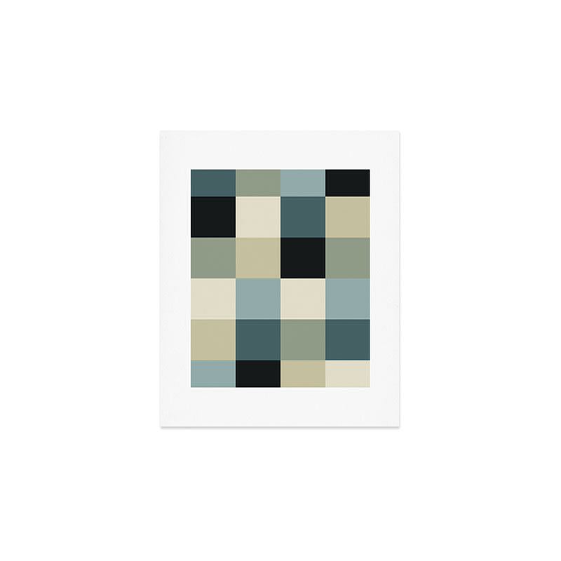 Bold Muted Checks Pattern - Large III Art Print Gallery Image 1
