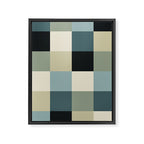 Bold Muted Checks Pattern - Large III Framed Canvas Print Gallery Image 8