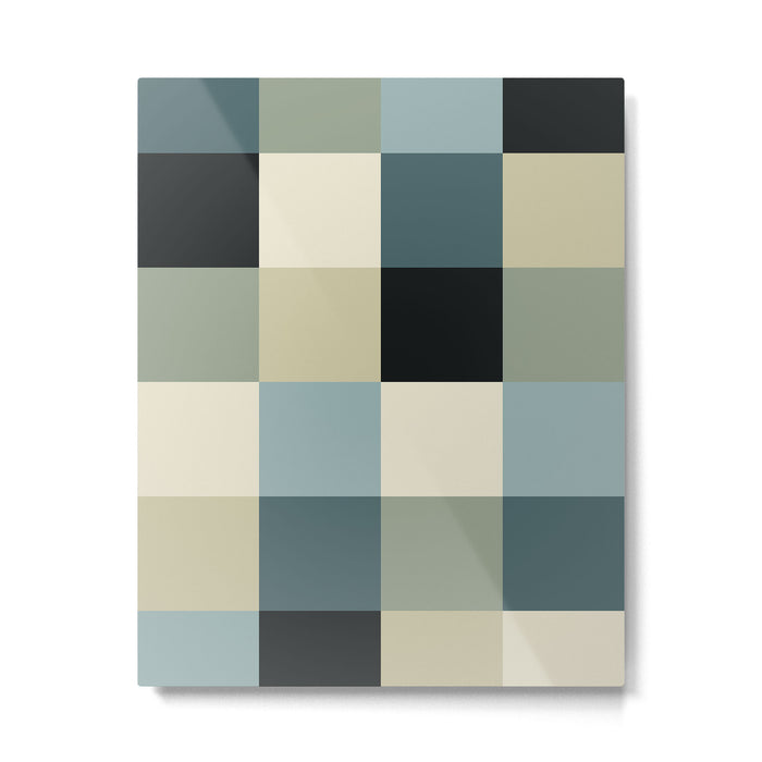 Bold Muted Checks Pattern - Large III Metal Print Gallery Image 1