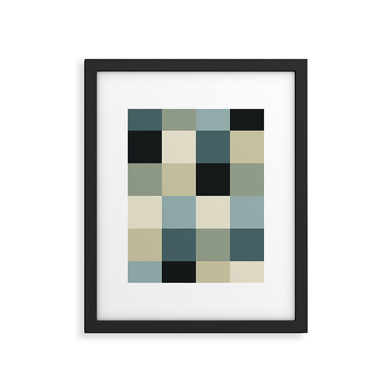 Bold Muted Checks Pattern - Large III Framed Art Print Gallery Image 6
