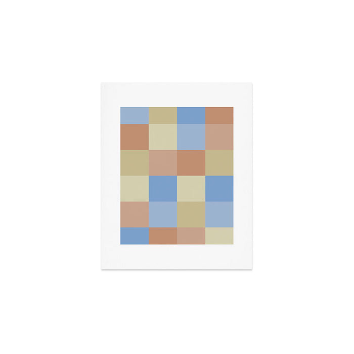 Bold Muted Checks Pattern - Large VII Art Print Gallery Image 1