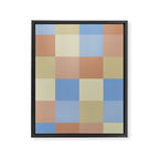 Bold Muted Checks Pattern - Large VII Framed Canvas Print Gallery Image 8