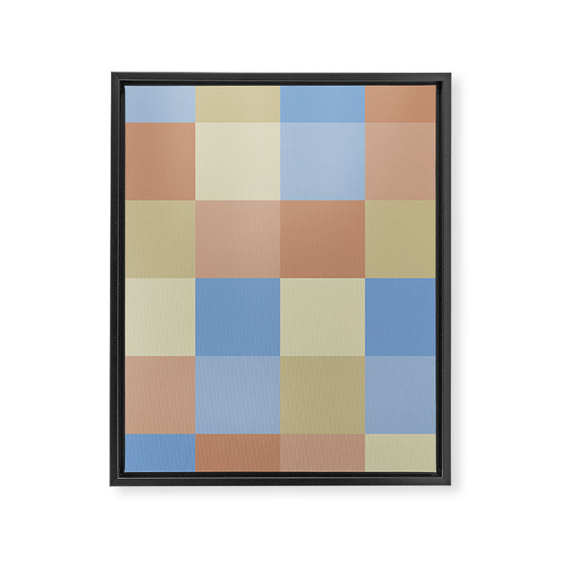 Bold Muted Checks Pattern - Large VII Framed Canvas Print Gallery Image 8
