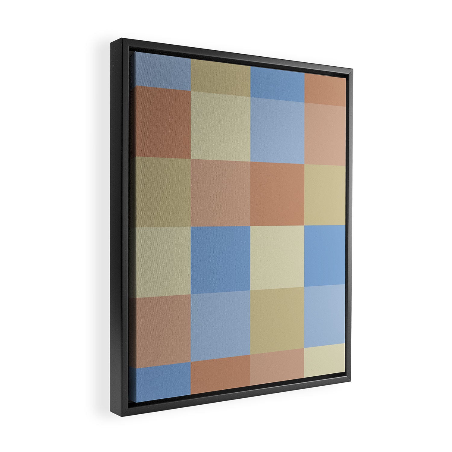 Bold Muted Checks Pattern - Large VII Framed Canvas Print Gallery Image 2