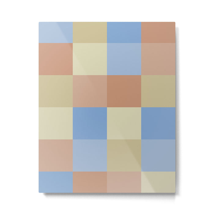 Bold Muted Checks Pattern - Large VII Metal Print Gallery Image 1