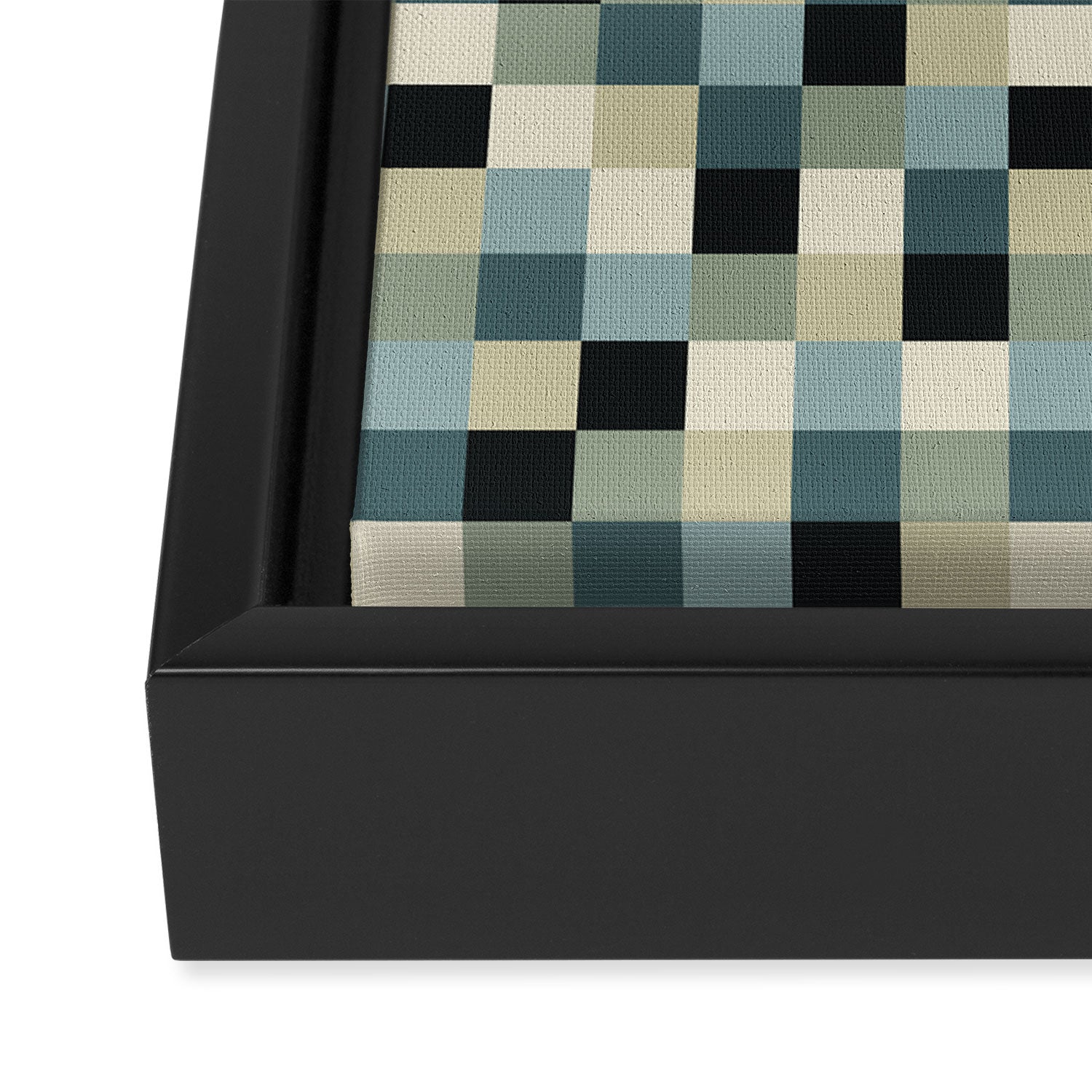 Bold Muted Checks Pattern - Small III Framed Canvas Print Gallery Image 3