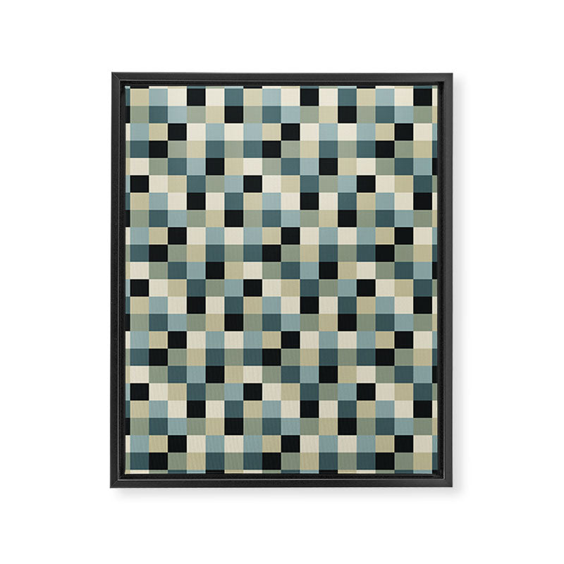 Bold Muted Checks Pattern - Small III Framed Canvas Print Gallery Image 8