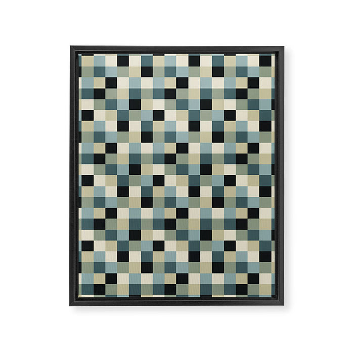 Bold Muted Checks Pattern - Small III Framed Canvas Print Gallery Image 1