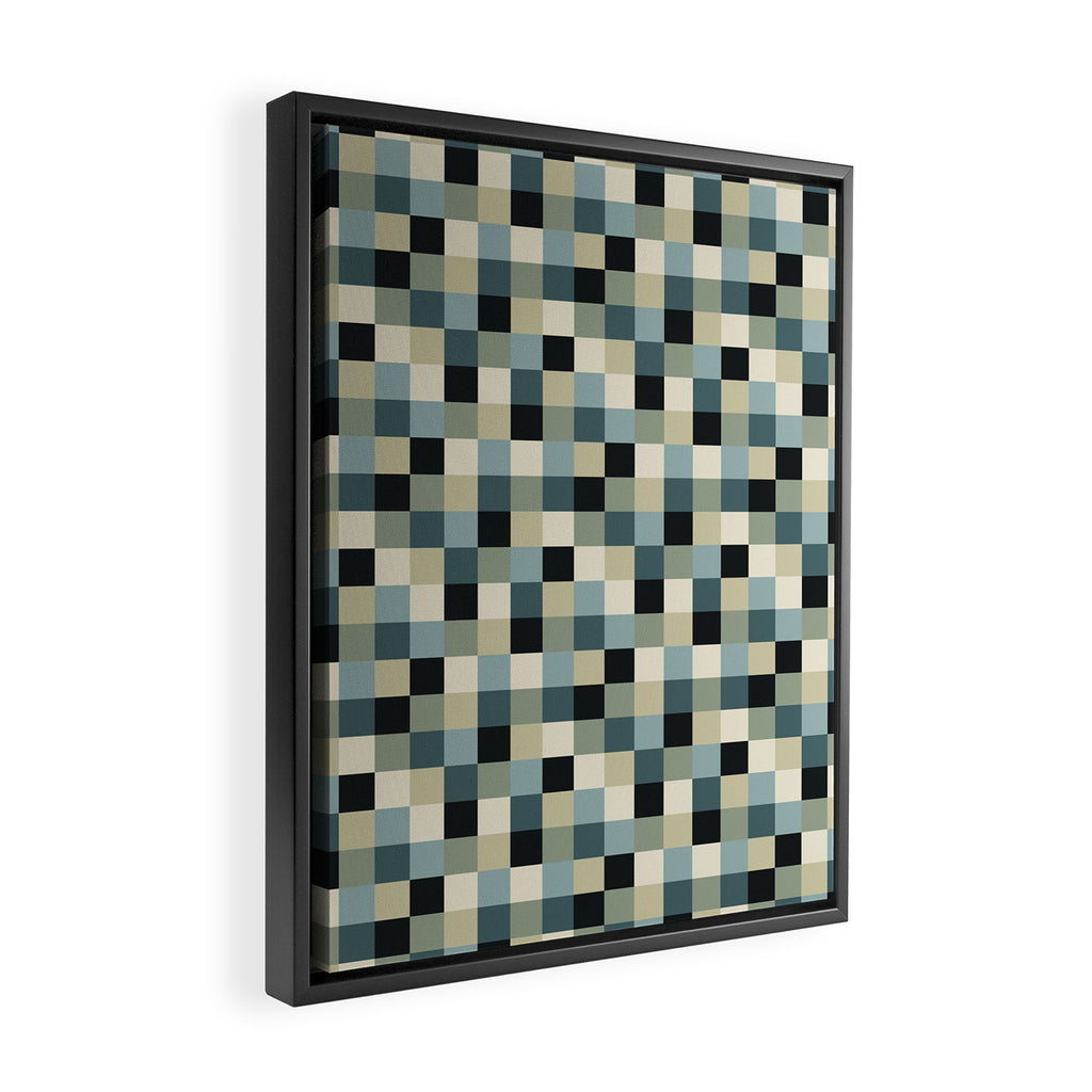 Bold Muted Checks Pattern - Small III Framed Canvas Print Gallery Image 2