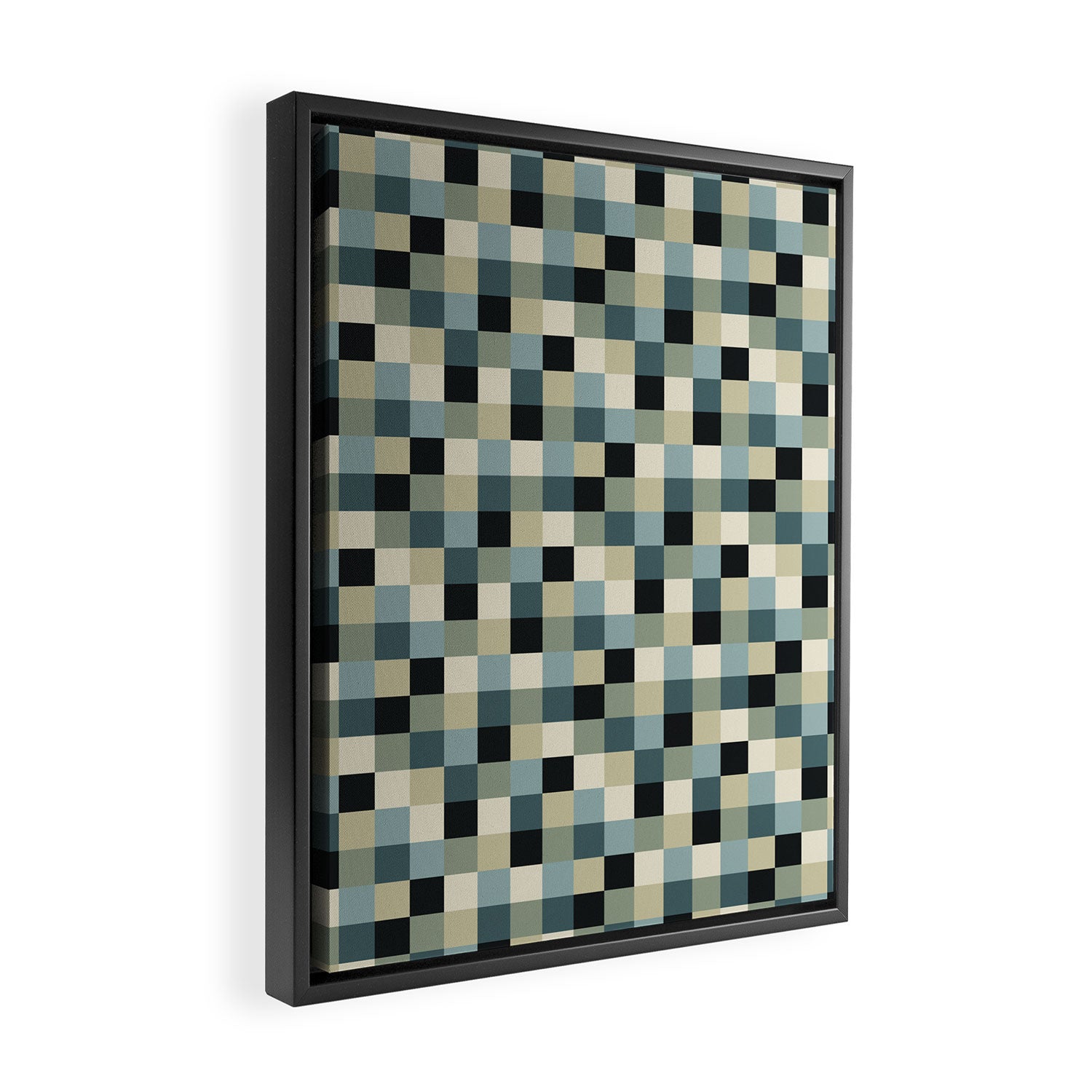Bold Muted Checks Pattern - Small III Framed Canvas Print Gallery Image 2