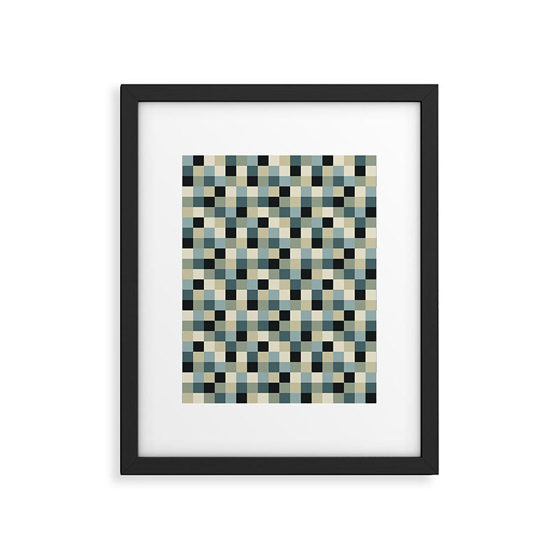 Bold Muted Checks Pattern - Small III Framed Art Print Gallery Image 6