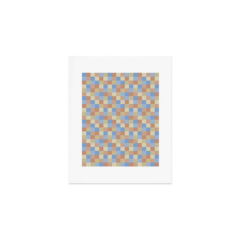 Bold Muted Checks Pattern - Small VII Art Print Gallery Image 1