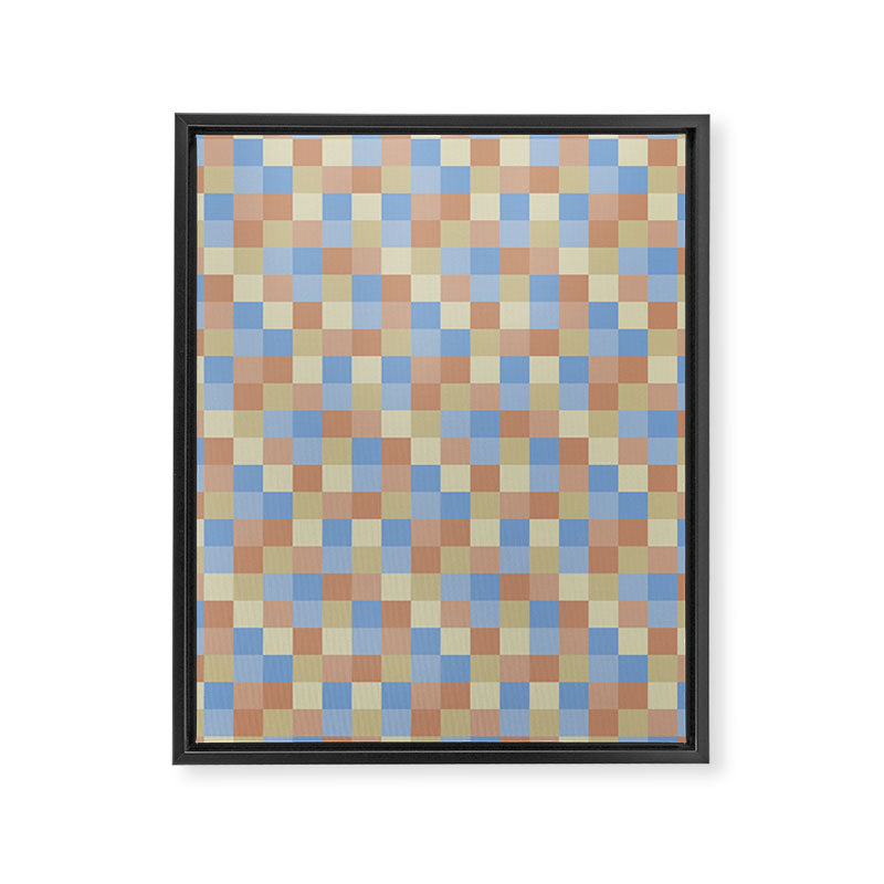 Bold Muted Checks Pattern - Small VII Framed Canvas Print Gallery Image 8