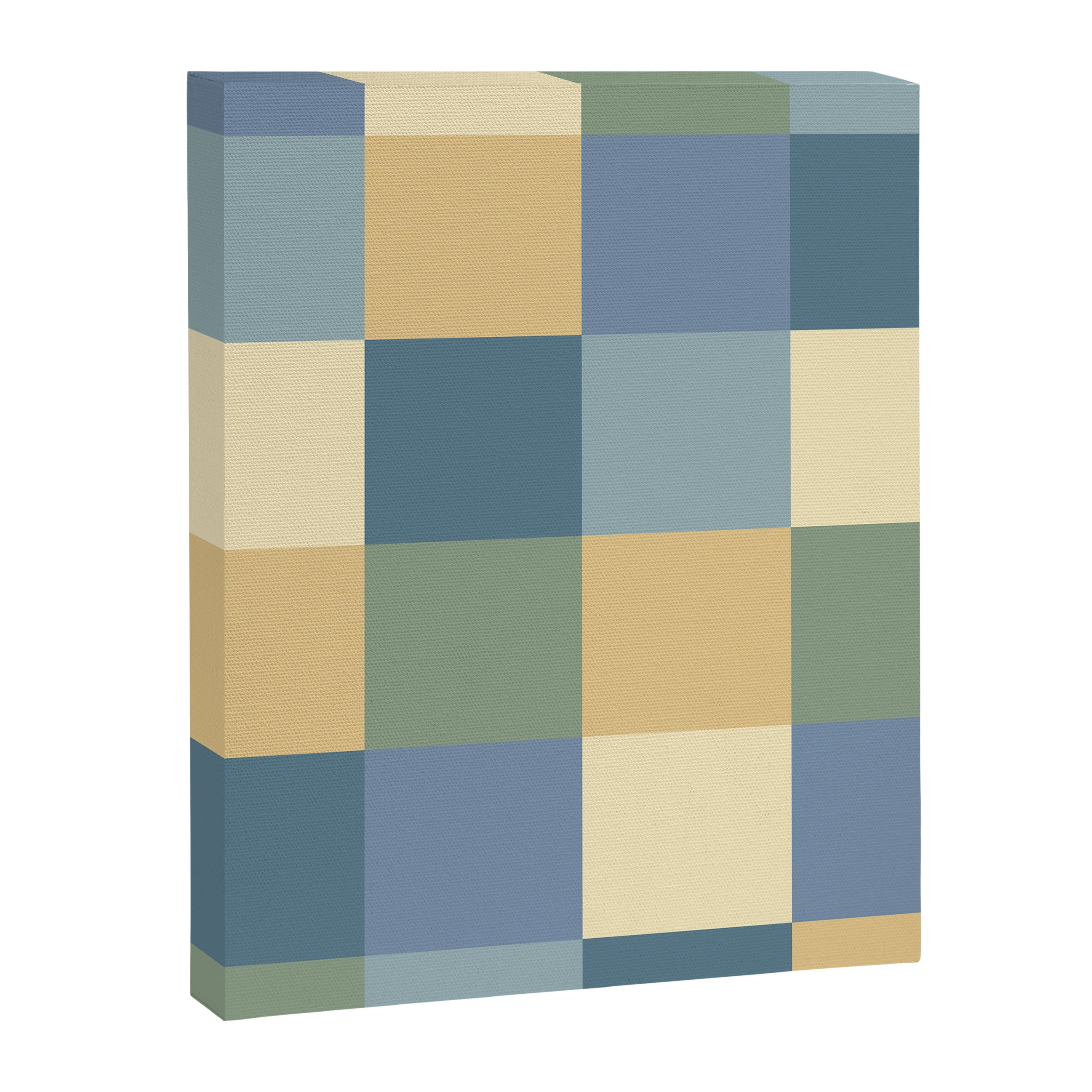 Bold Natural Checks Pattern - Large VIII Canvas Print Gallery Image 8