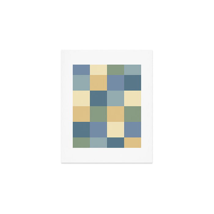 Bold Natural Checks Pattern - Large VIII Art Print Gallery Image 1