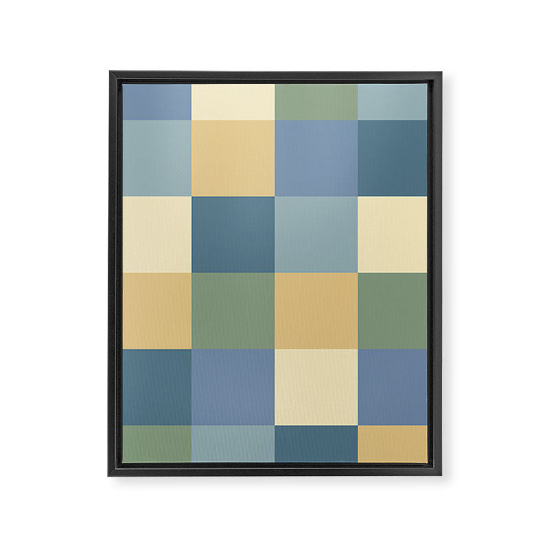 Bold Natural Checks Pattern - Large VIII Framed Canvas Print Gallery Image 8