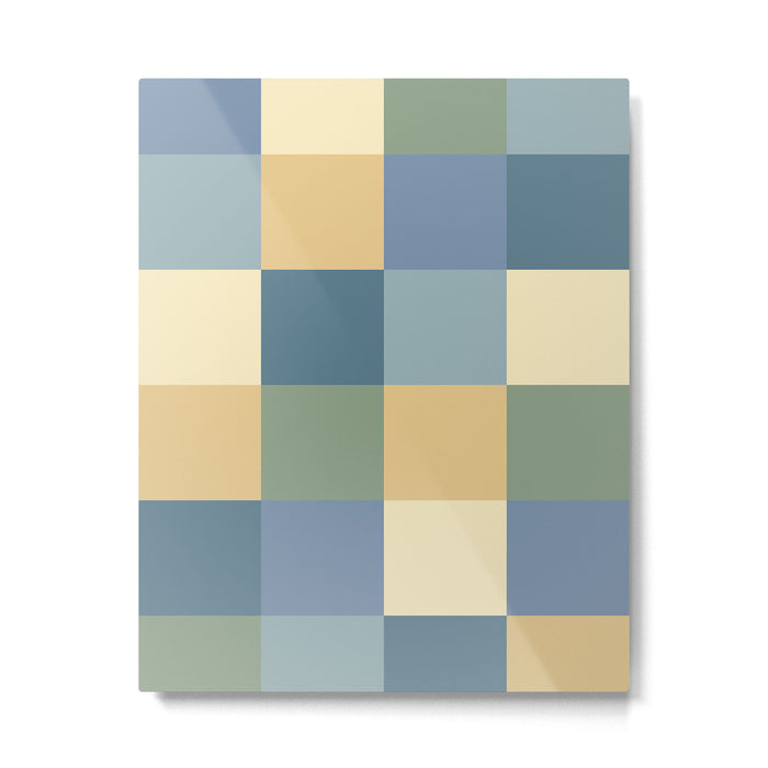 Bold Natural Checks Pattern - Large VIII Metal Print Gallery Image 1