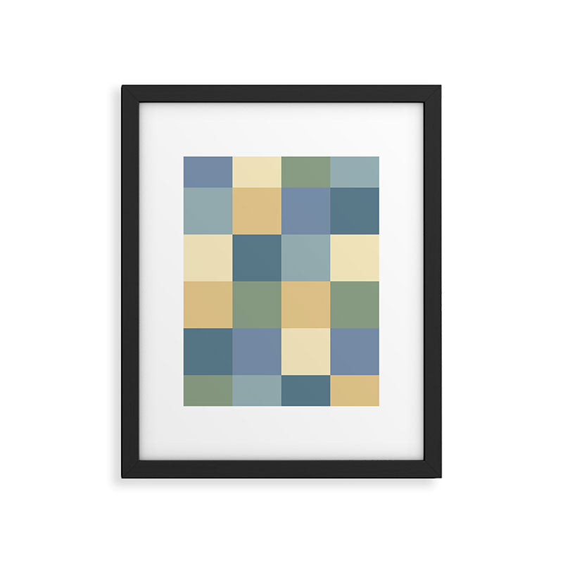 Bold Natural Checks Pattern - Large VIII Framed Art Print Gallery Image 6