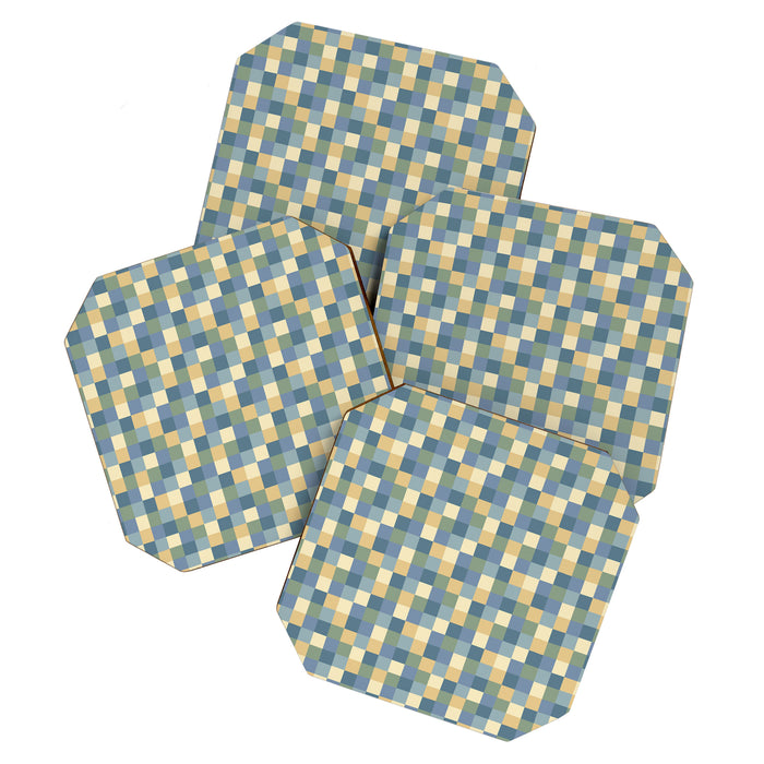 Bold Natural Checks Pattern - Small VIII Coaster Gallery Image 1