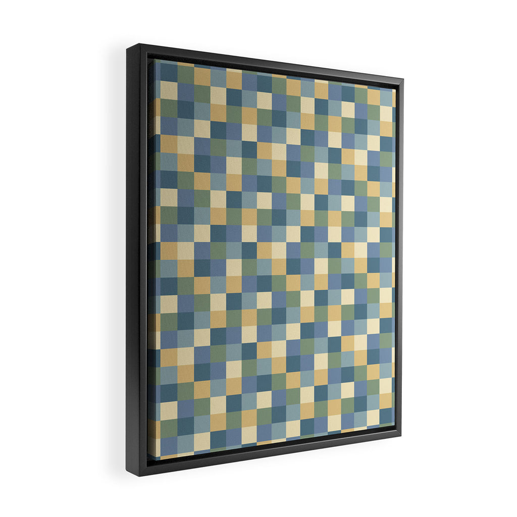 Bold Natural Checks Pattern - Small VIII Framed Canvas Print Gallery Image 2