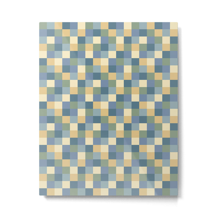 Bold Natural Checks Pattern - Small VIII Metal Print Gallery Image 1