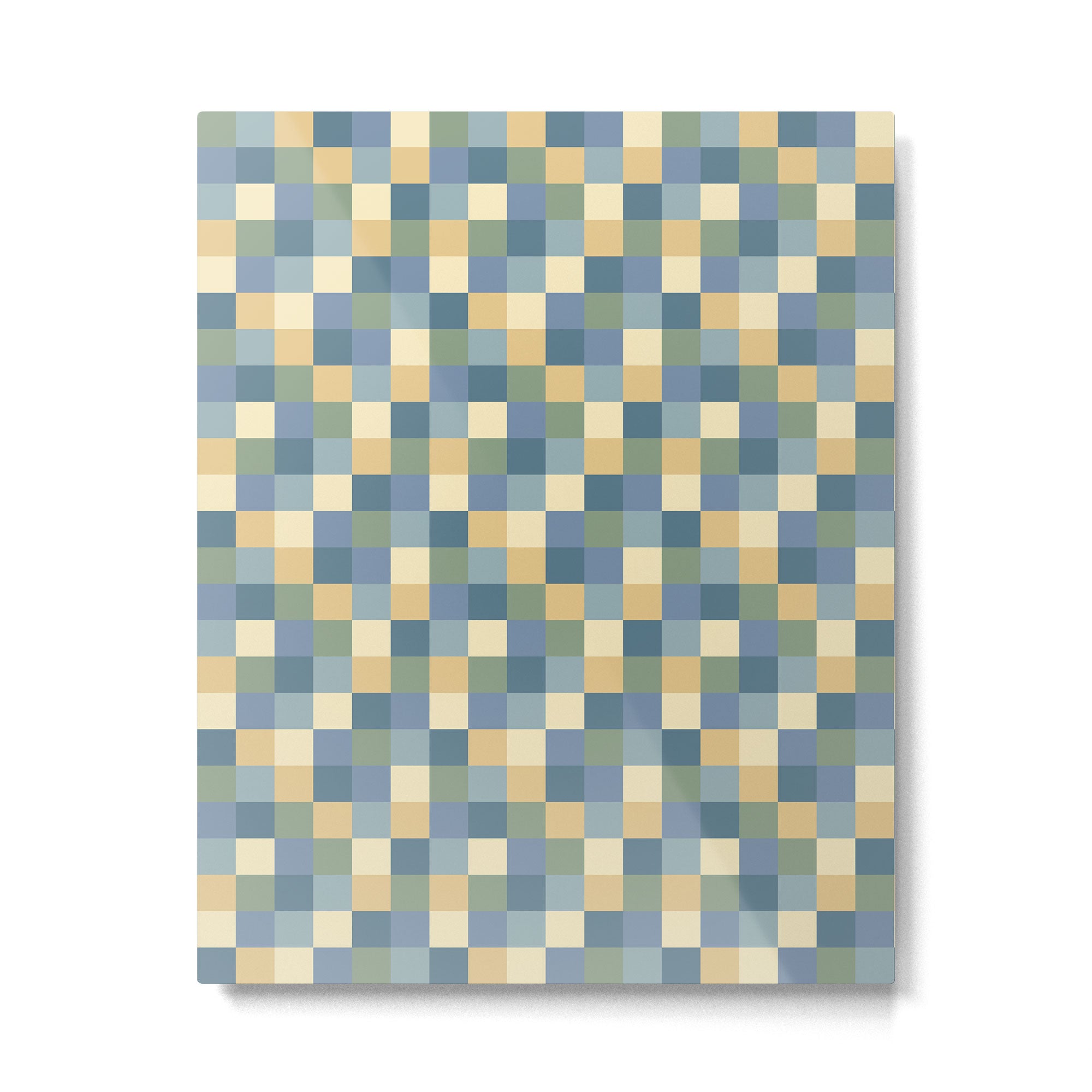 Bold Natural Checks Pattern - Small VIII Metal Print Gallery Image 6