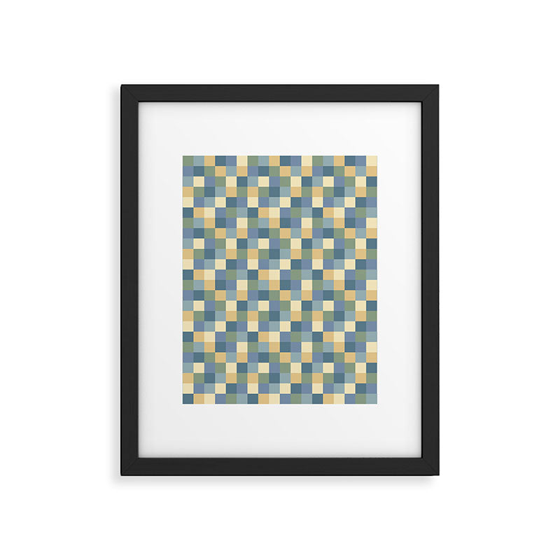 Bold Natural Checks Pattern - Small VIII Framed Art Print Gallery Image 6