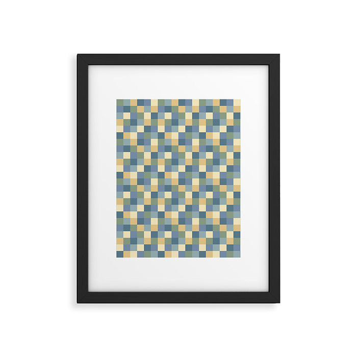 Bold Natural Checks Pattern - Small VIII Framed Art Print Gallery Image 1