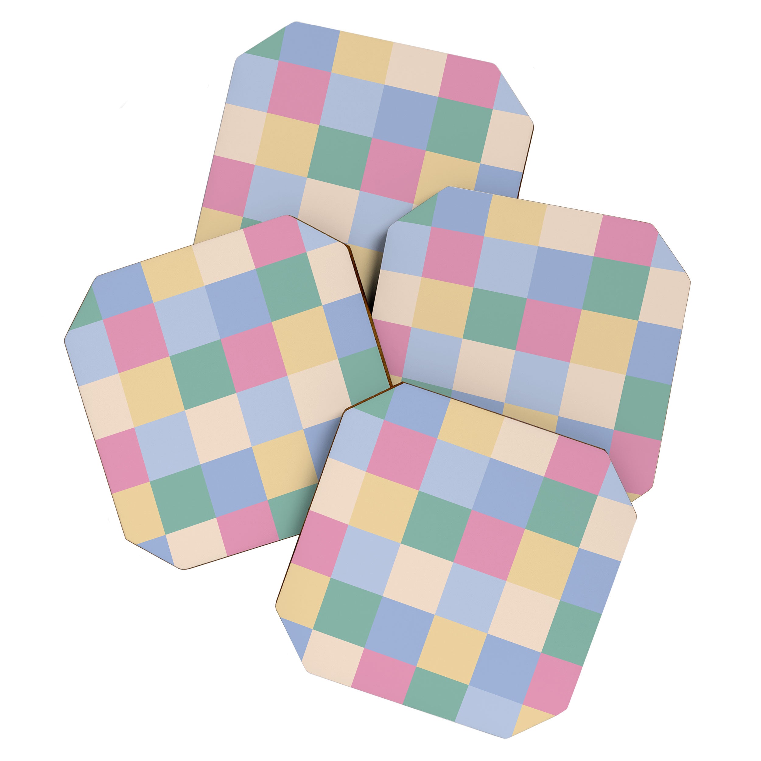 Bold Pastel Checks Pattern - Large XXXII Coaster Gallery Image 1