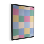 Bold Pastel Checks Pattern - Large XXXII Framed Canvas Print Gallery Image 2