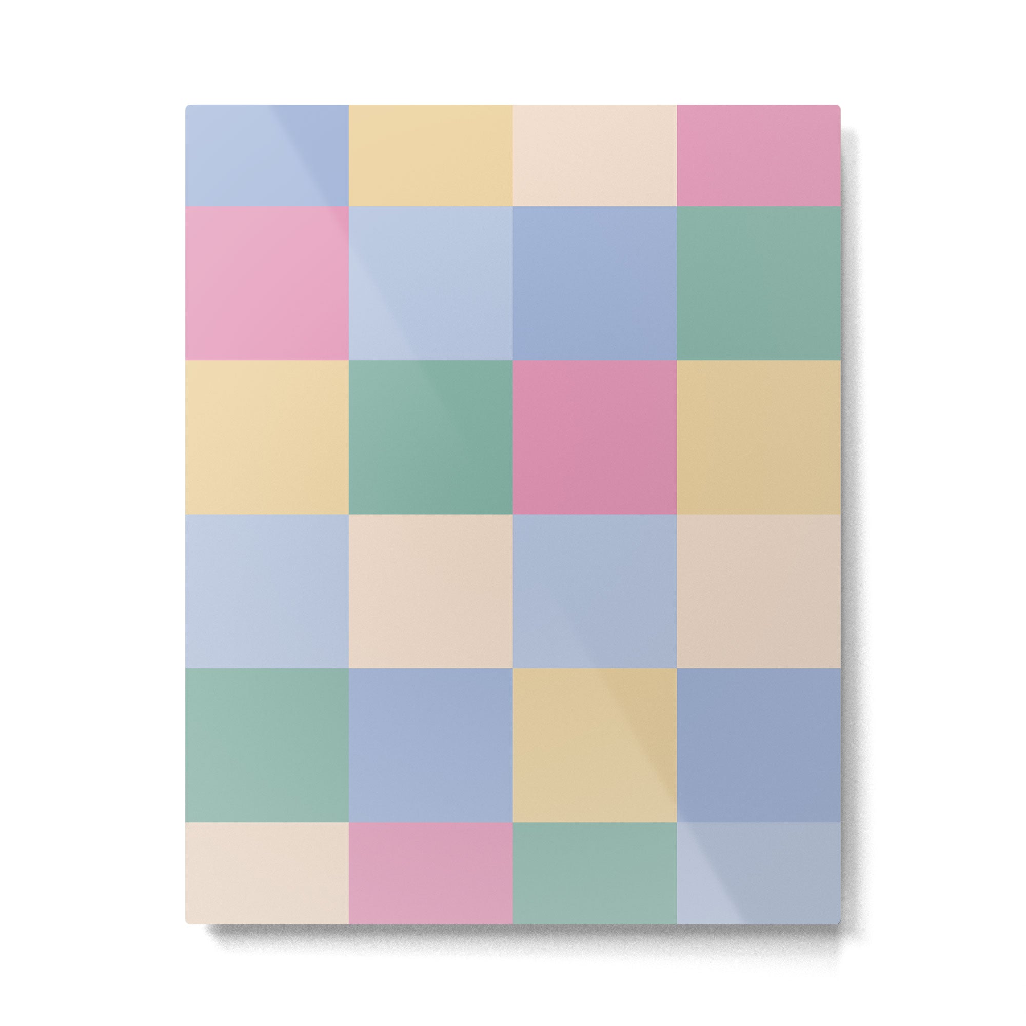 Bold Pastel Checks Pattern - Large XXXII Metal Print Gallery Image 6