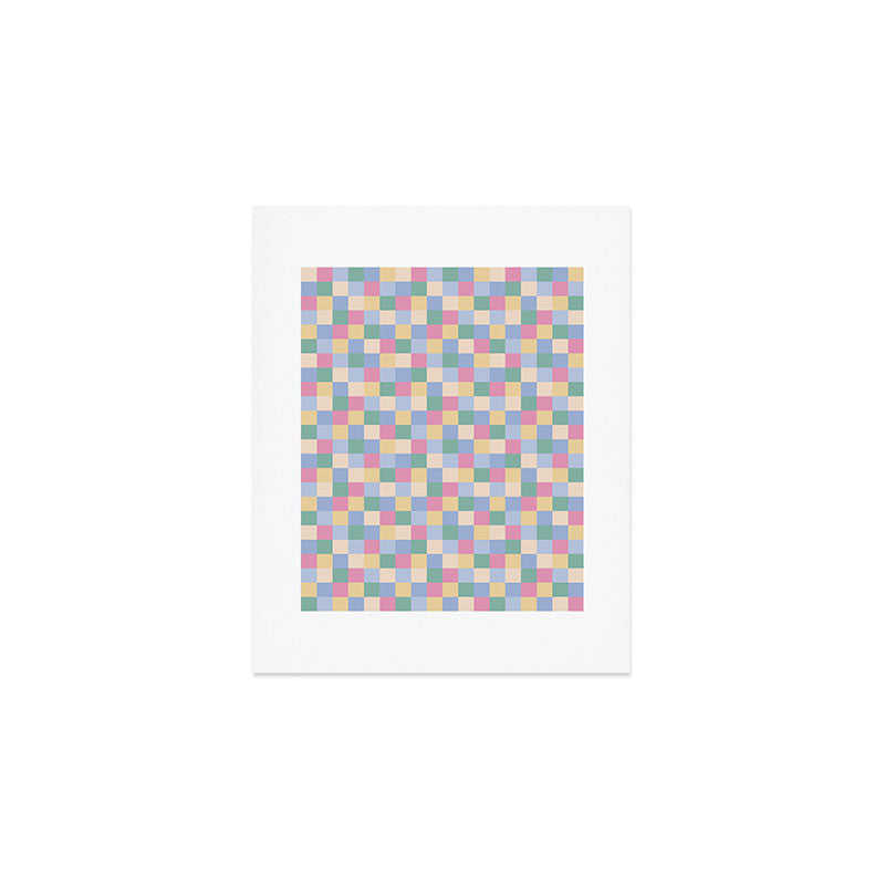 Bold Pastel Checks Pattern - Small XXXII Art Print Gallery Image 1