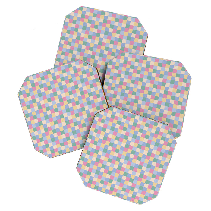 Bold Pastel Checks Pattern - Small XXXII Coaster Gallery Image 1