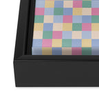 Bold Pastel Checks Pattern - Small XXXII Framed Canvas Print Gallery Image 3