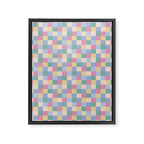 Bold Pastel Checks Pattern - Small XXXII Framed Canvas Print Gallery Image 8