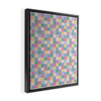 Bold Pastel Checks Pattern - Small XXXII Framed Canvas Print Gallery Image 2