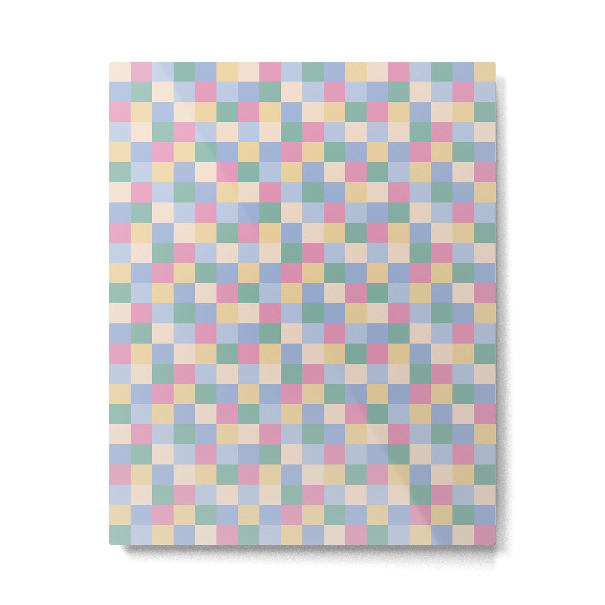 Bold Pastel Checks Pattern - Small XXXII Metal Print Gallery Image 6