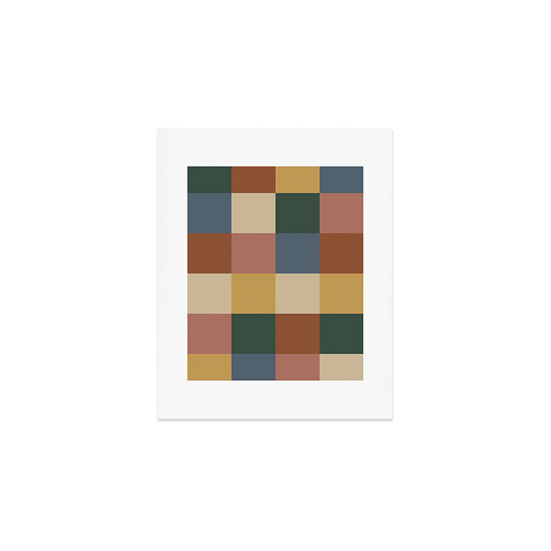 Bold Retro Checks Pattern - Large XI Art Print Gallery Image 1
