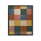 Bold Retro Checks Pattern - Large XI Framed Canvas Print Gallery Image 8