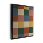 Bold Retro Checks Pattern - Large XI Framed Canvas Print Gallery Image 2
