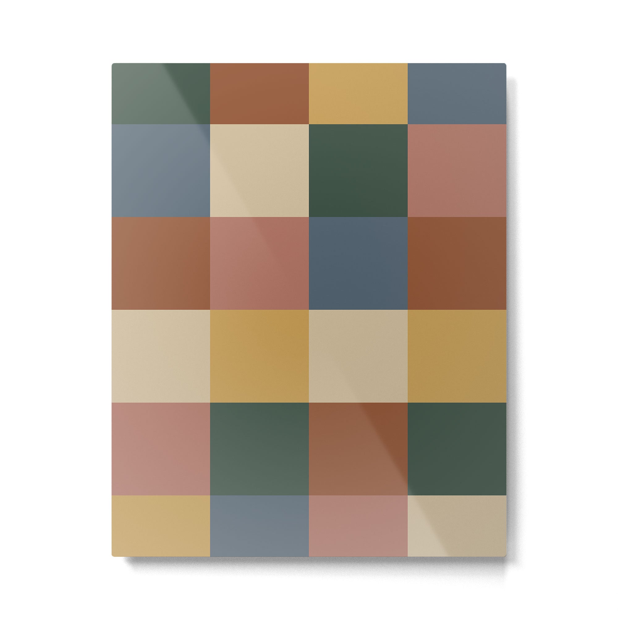Bold Retro Checks Pattern - Large XI Metal Print Gallery Image 6