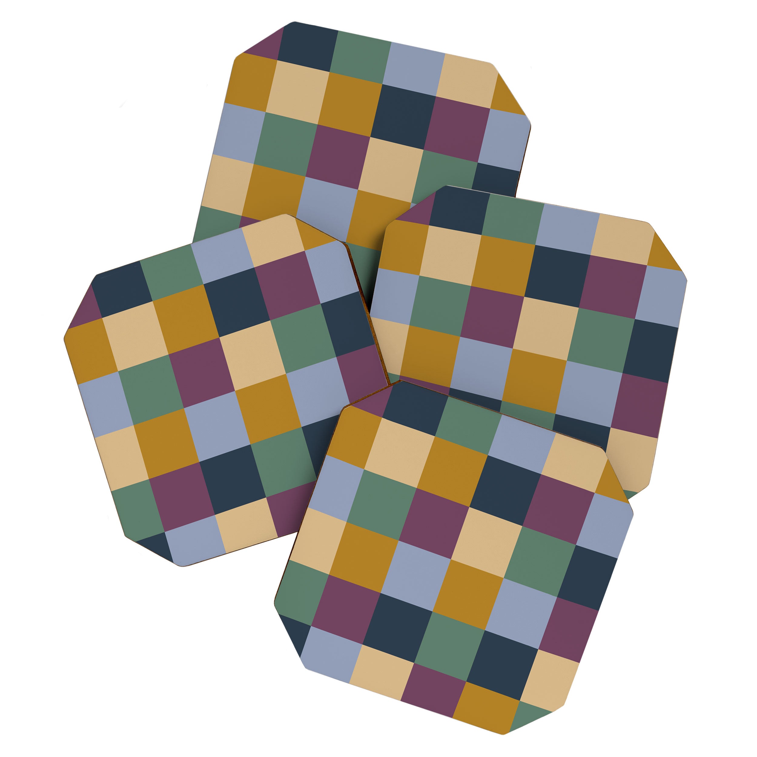Bold Retro Checks Pattern - Large XIV Coaster Gallery Image 1