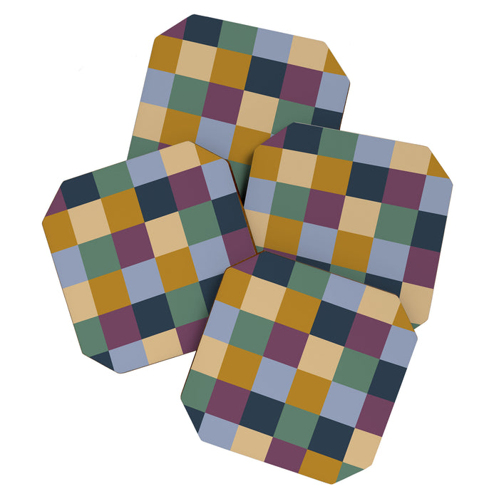 Bold Retro Checks Pattern - Large XIV Coaster Gallery Image 1