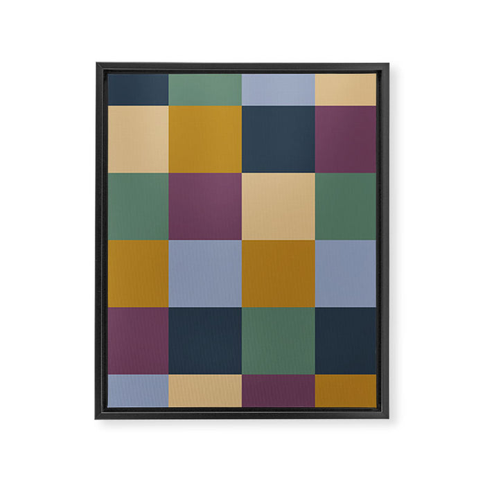 Bold Retro Checks Pattern - Large XIV Framed Canvas Print Gallery Image 1
