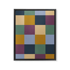 Bold Retro Checks Pattern - Large XIV Framed Canvas Print Gallery Image 8