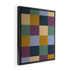 Bold Retro Checks Pattern - Large XIV Framed Canvas Print Gallery Image 2