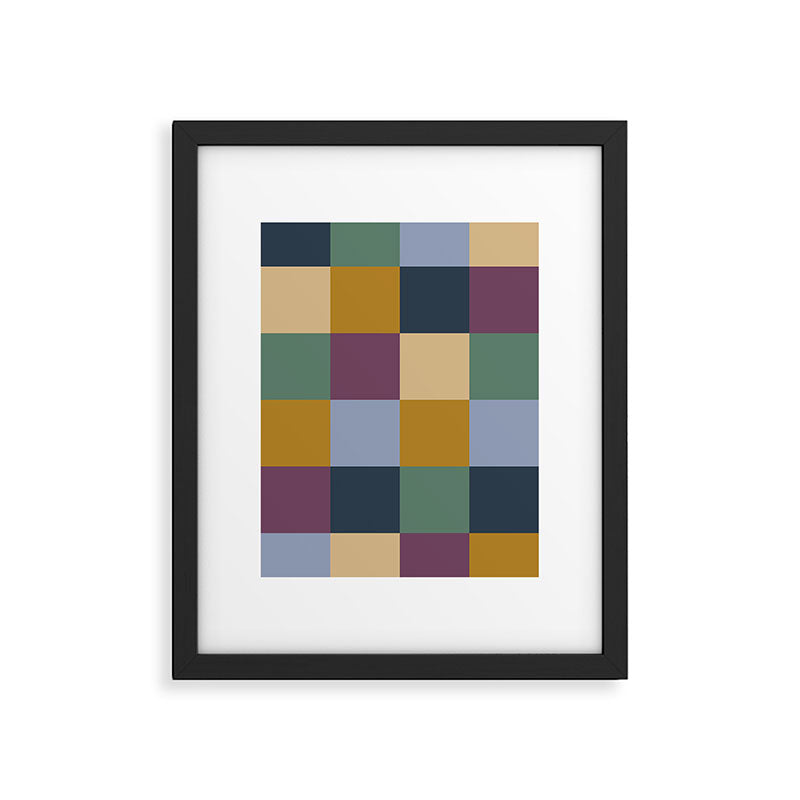 Bold Retro Checks Pattern - Large XIV Framed Art Print Gallery Image 6